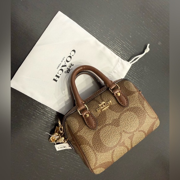 Coach Handbags - Coach Brown Mini Rowan Bag Charm